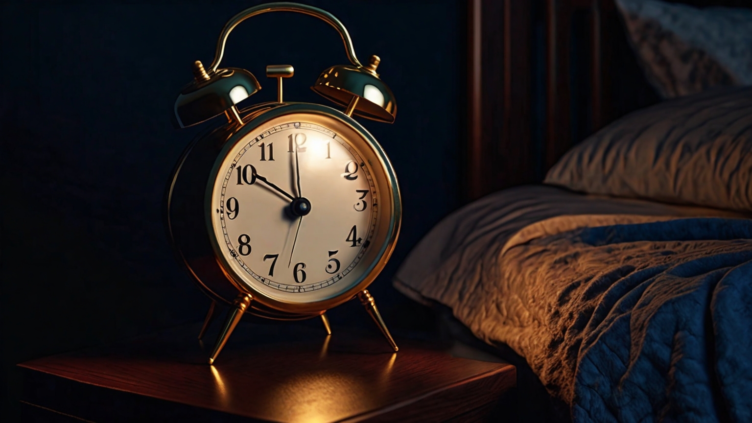 Alarm clock in pre-dawn darkness, the moment of unconscious choice