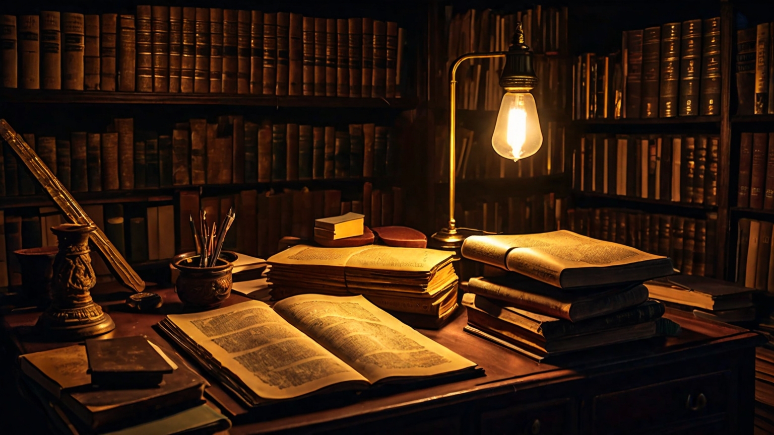 A desk covered with books, notes and self-help materials — knowledge without behavioral change